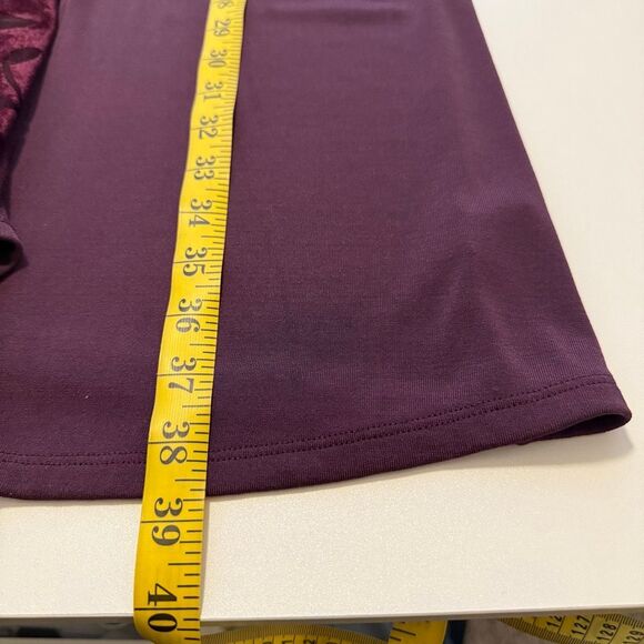 BCBGMAXAZRIA Long Duster/Cardigan W/Velvet Burnout Sash in Deep Purple Sz M - Picture 10 of 13